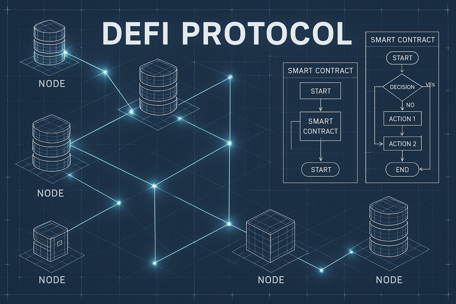 DeFi Blueprint — crypto art poster