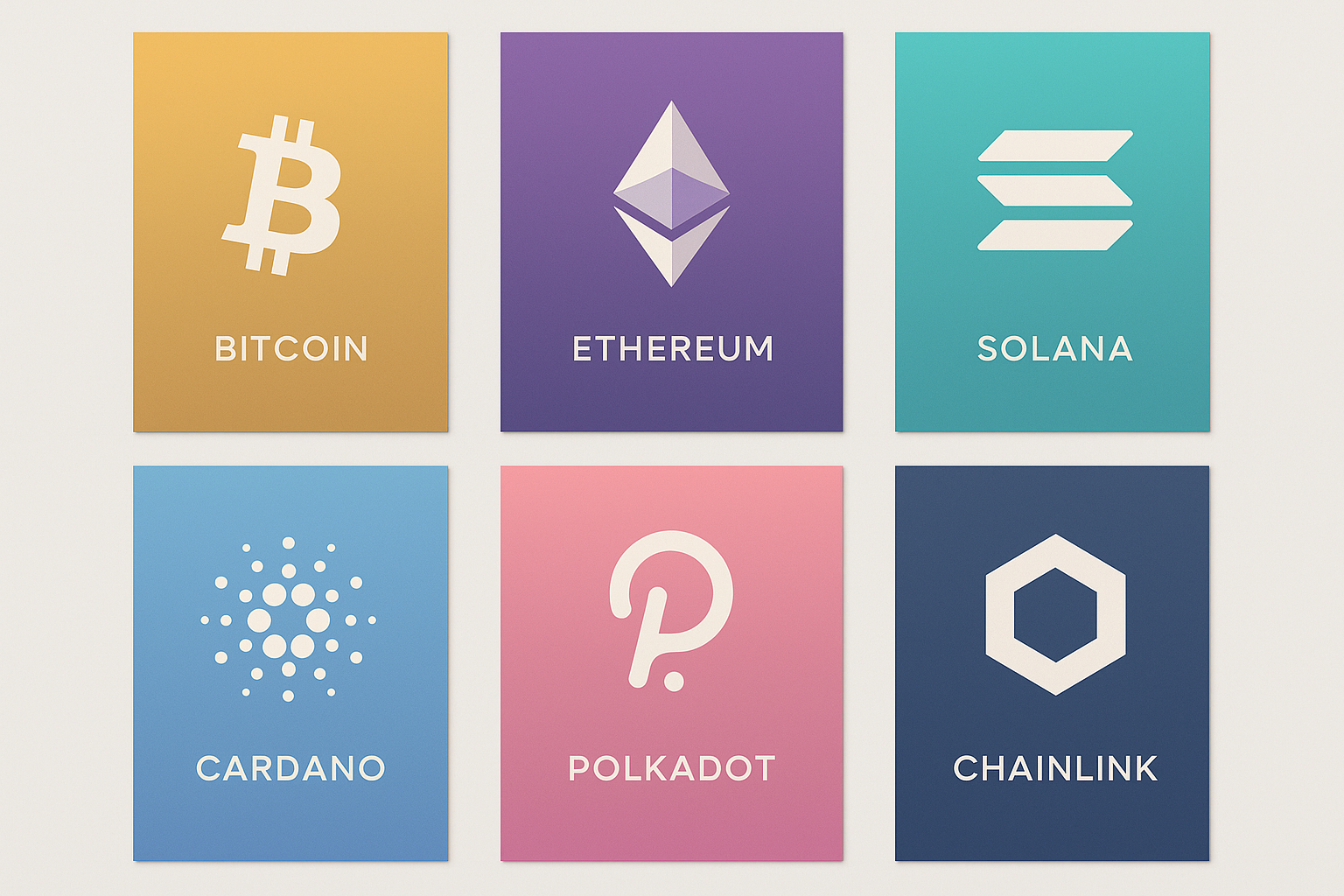 Set of 6 Crypto Prints Bundle — wall art collection